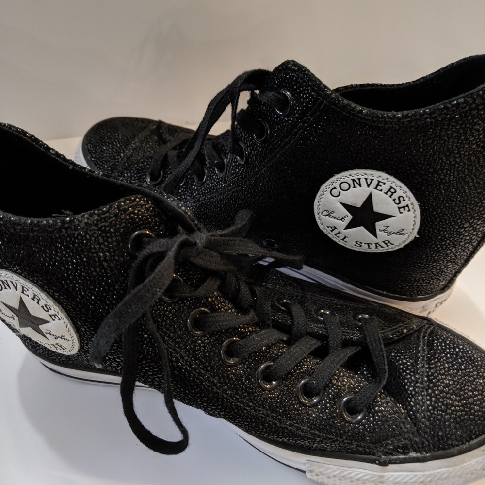 Sparkly Glitter Converse All Stars Lux Wedge Heel